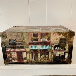 Antique Jewlery box necklace chain gold coins